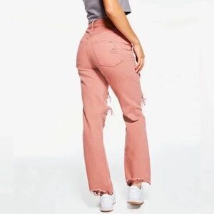 Aeropostale 90’s Baggy Jeans Women’s 12R Pink Distressed Y2K Retro Streetwear